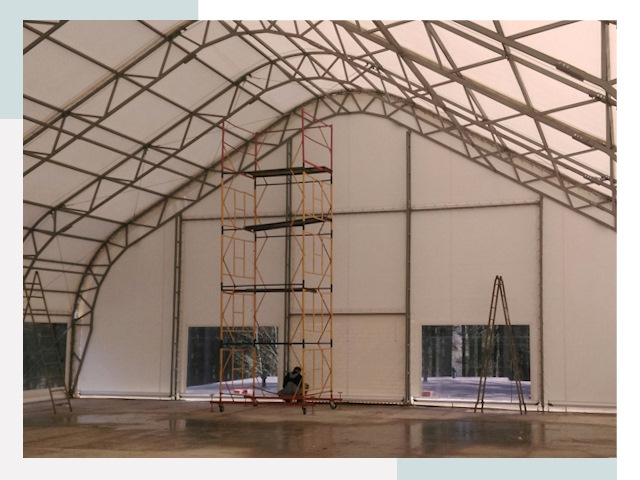 Шатровые ангары в Белогорске